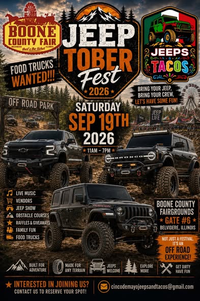 Jeep Tober Fest 2026! - ¡LLAMANDO A TODOS LOS VENDORES! Camiones de comida y vendedores no alimentarios