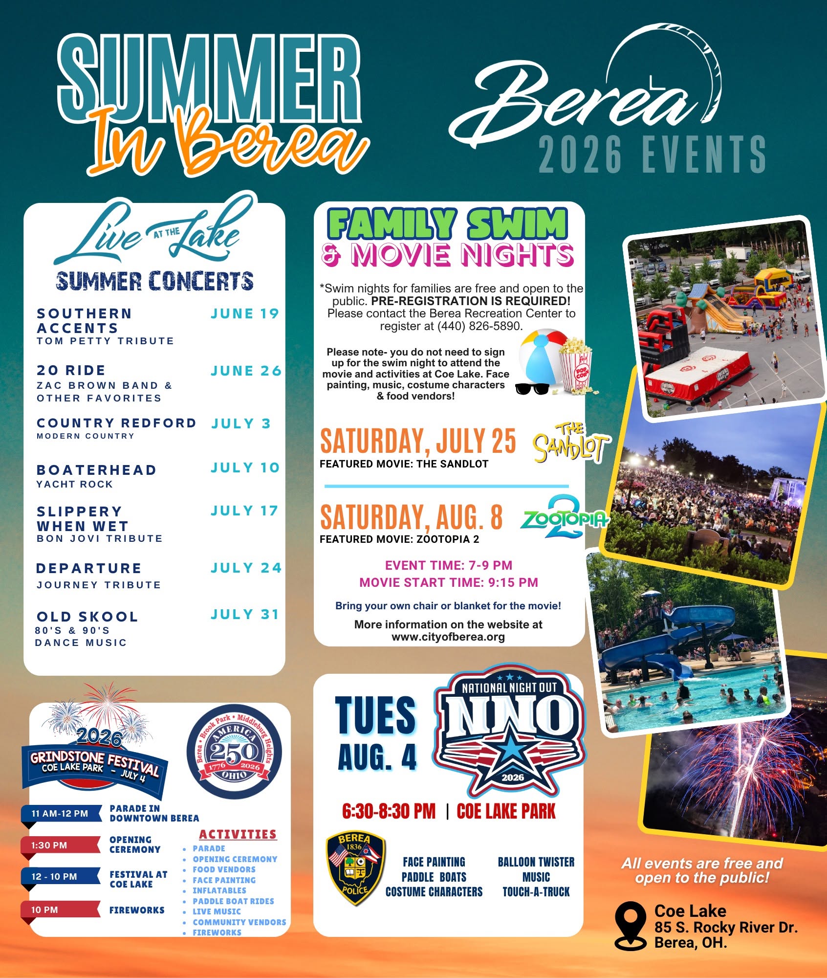Eventos de verano en Berea 2026