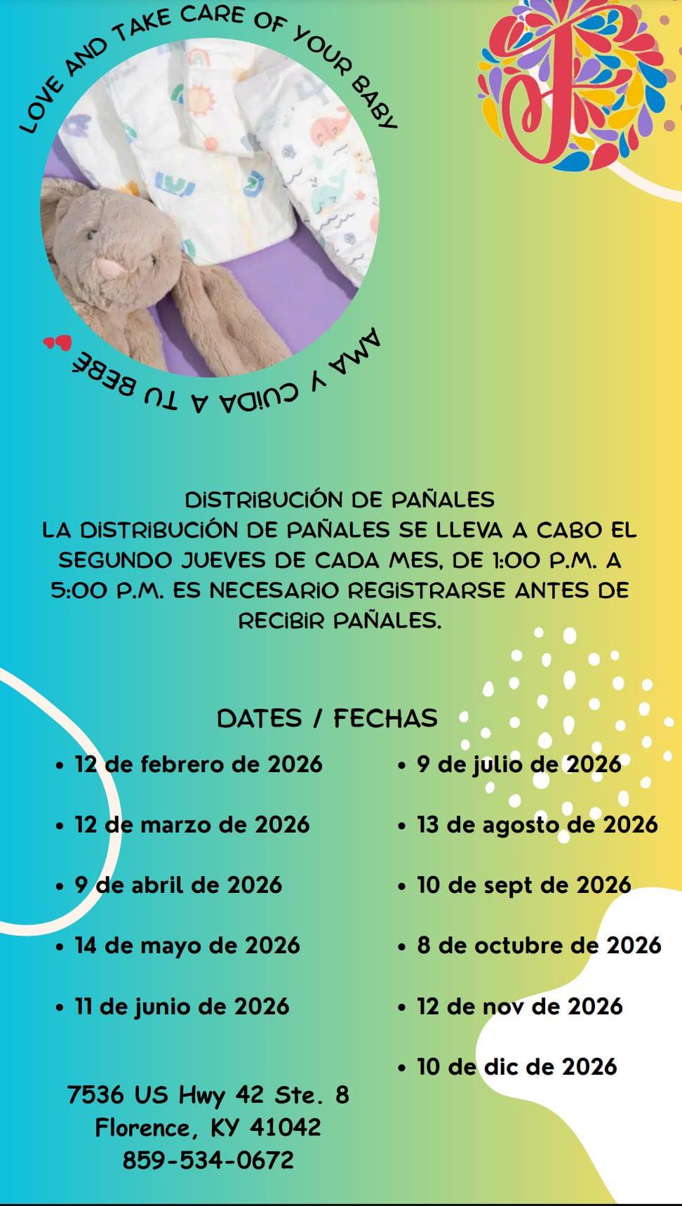 DISTRIBUCION DE PAÑALES - AMA Y CUIDA A TU BEBÉ