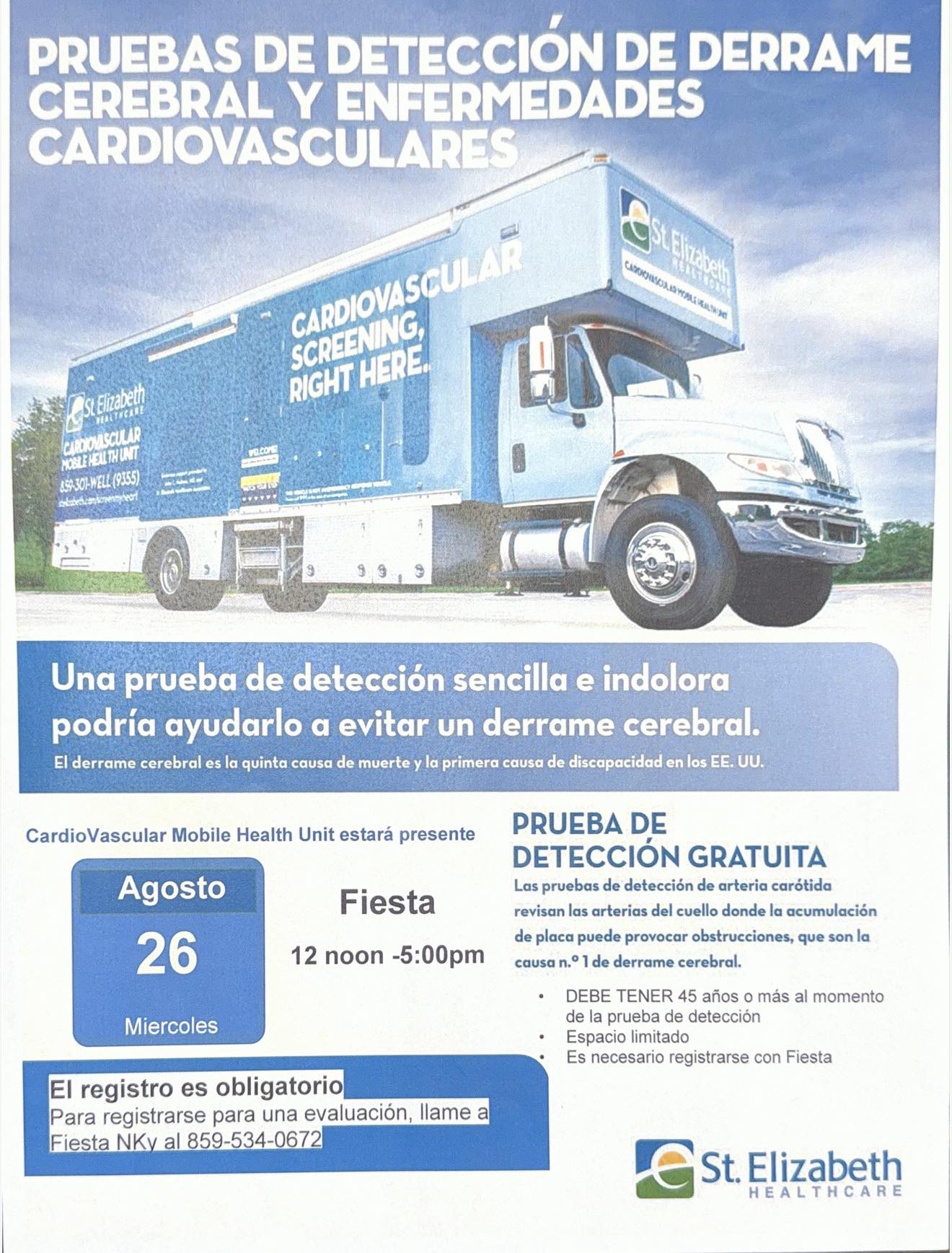 Pruebas de Detección de Derrame Cerebral y Enfermedades Cardiovasculares