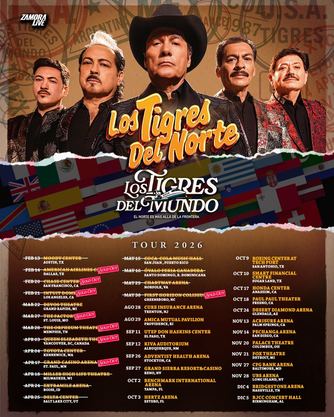 Los Tigres Del Norte Tour 2026