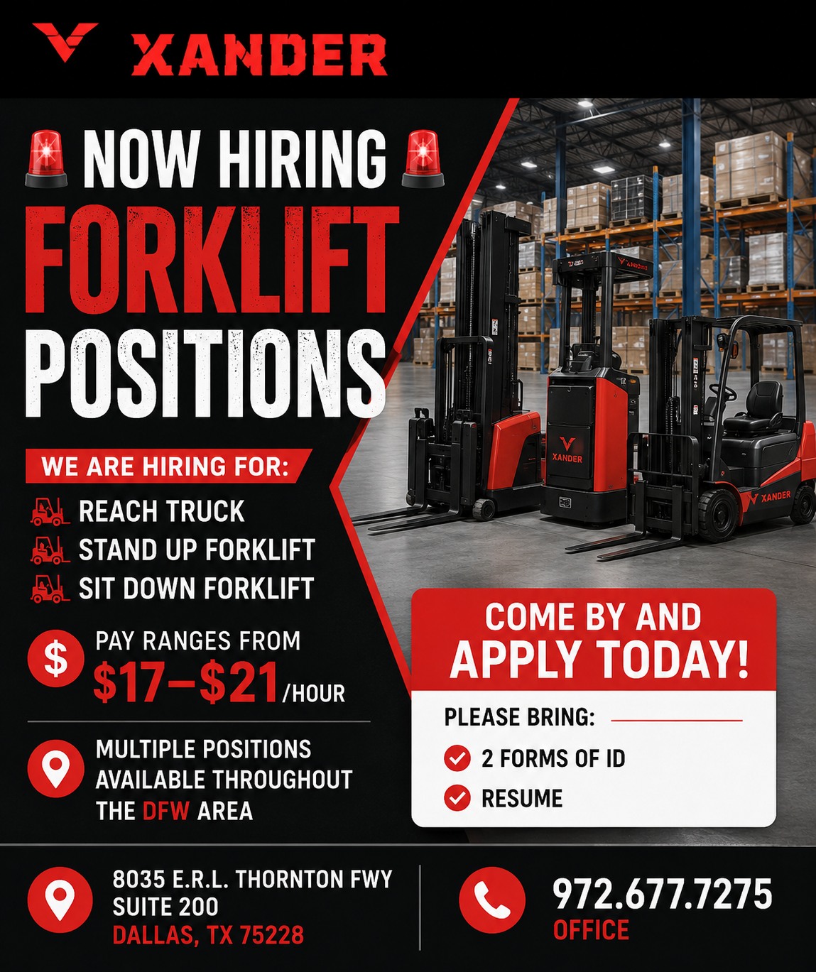 CONTRATANDO - POSICIONES DE FORKLIFT