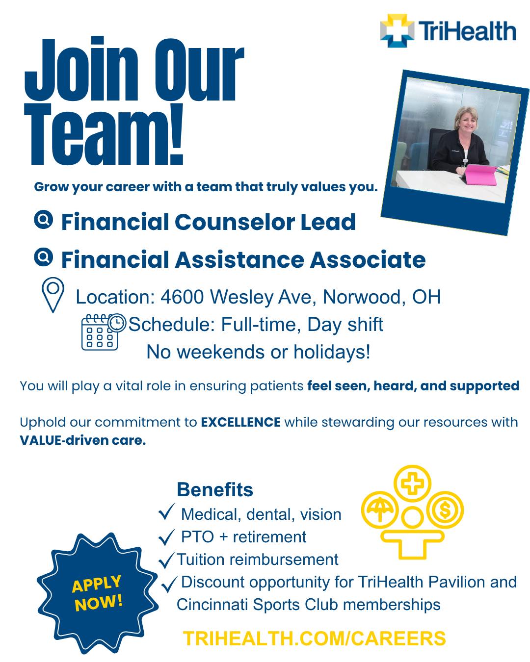 Se buscan: Financial Counselor Lead y Financial Assistance Associate