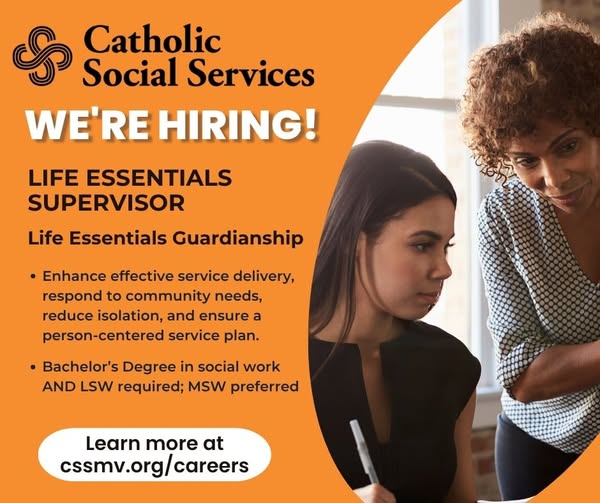 Supervisor de Life Essentials (Servicios Sociales Católicos)