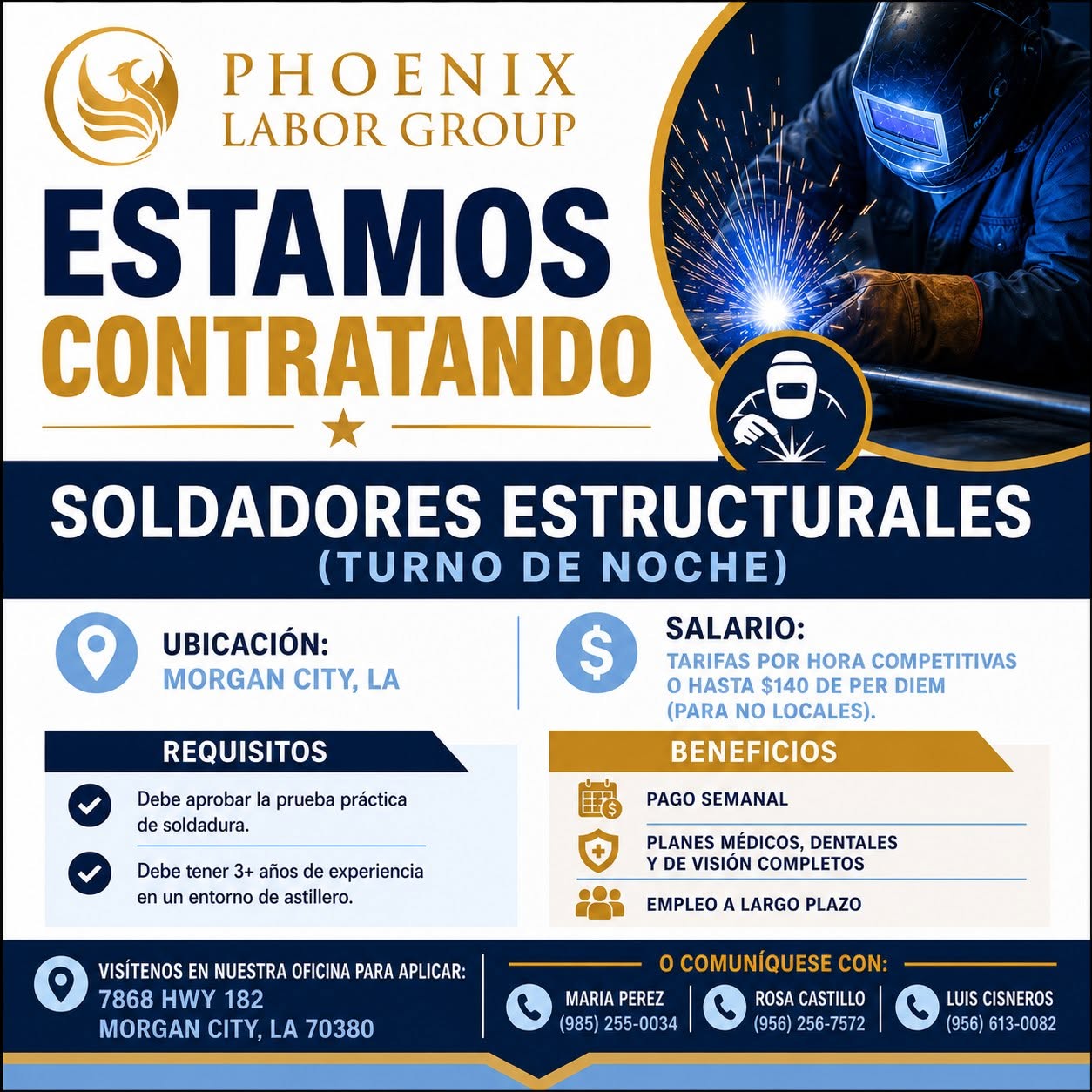 Se buscan Soldadores Estructurales (Turno de Noche)
