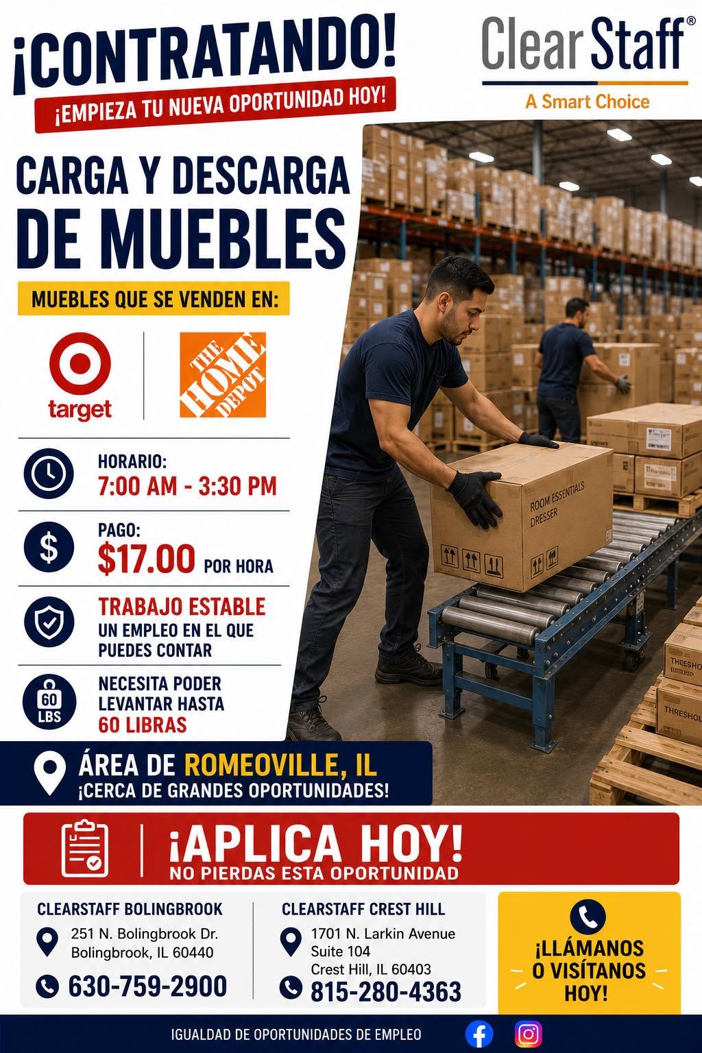 Empleo: Carga y descarga de muebles