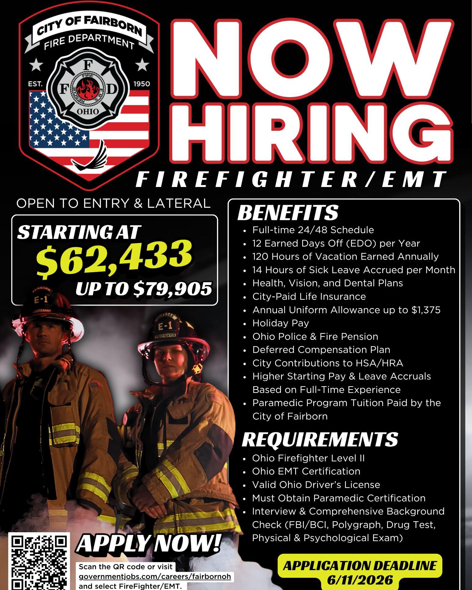 Se solicita Bombero/EMT - Fairborn, Ohio
