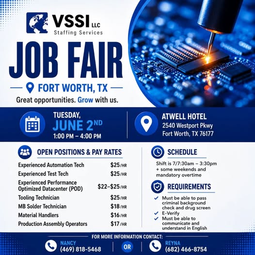 Feria de Empleo en Fort Worth - Vacantes Técnicas