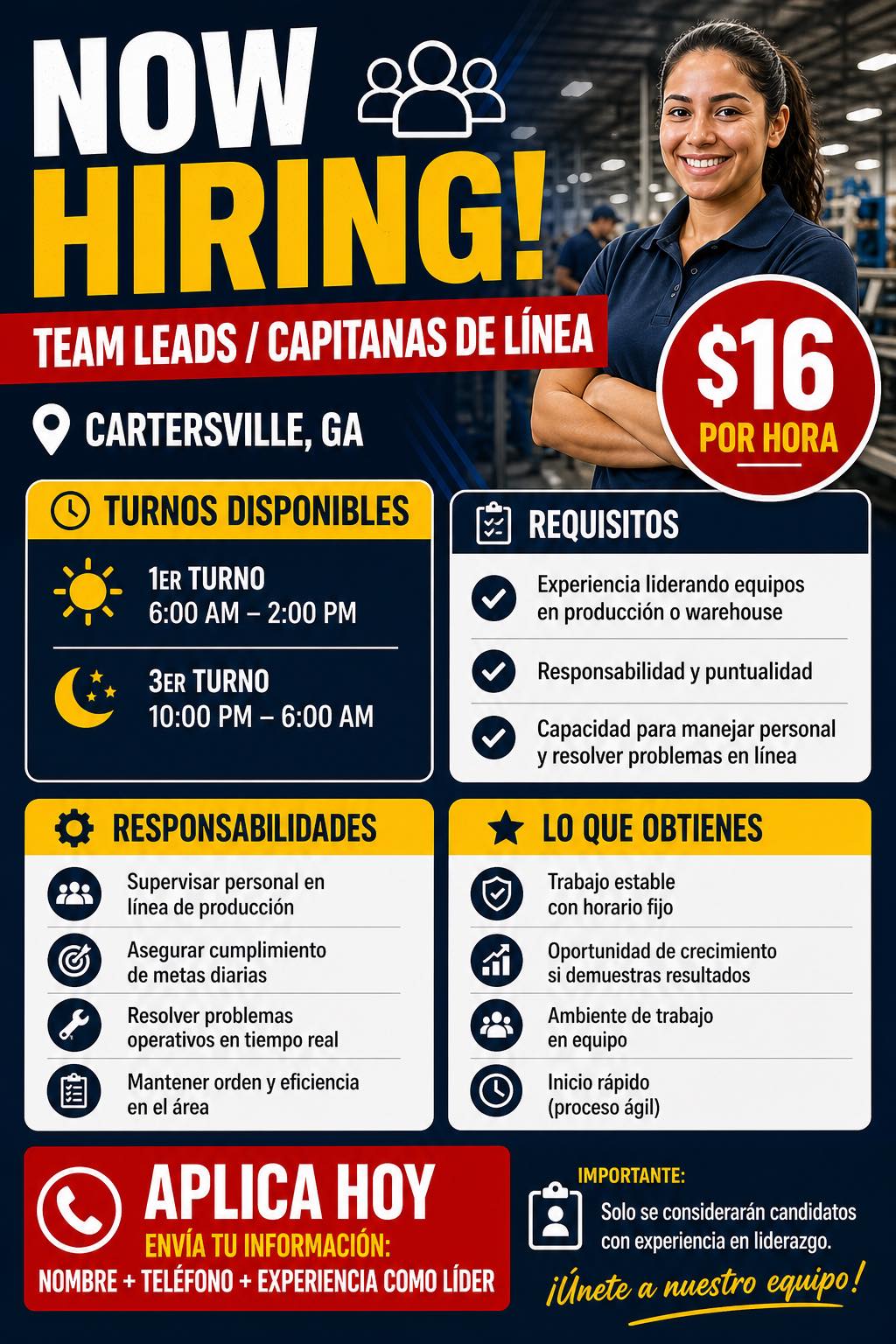 Se buscan Team Leads / Capitanas de Línea