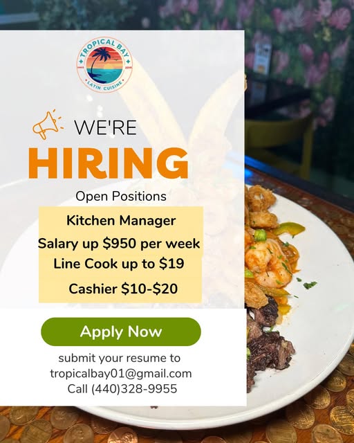 Oferta de trabajo en restaurante Latin Cuisine